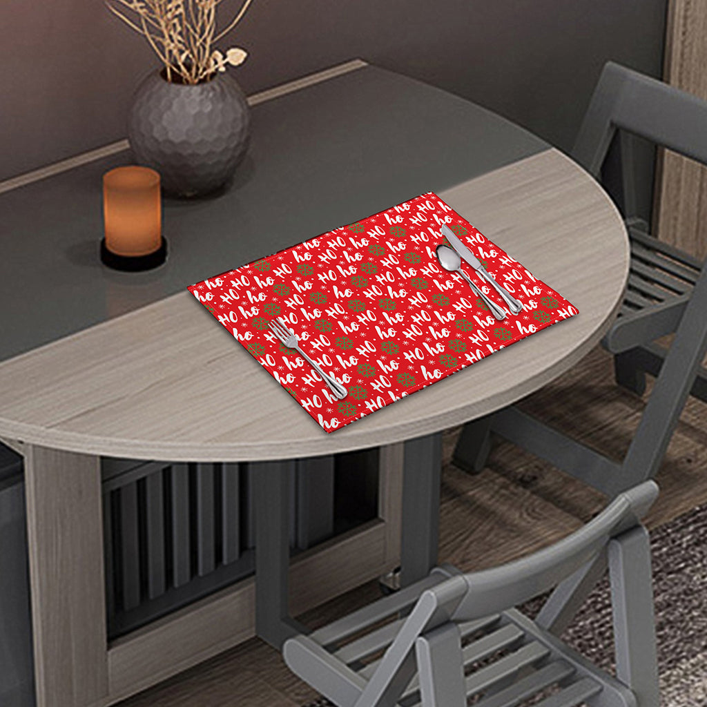 Christmas Hohoho Santa Claus Laugh Print Placemat