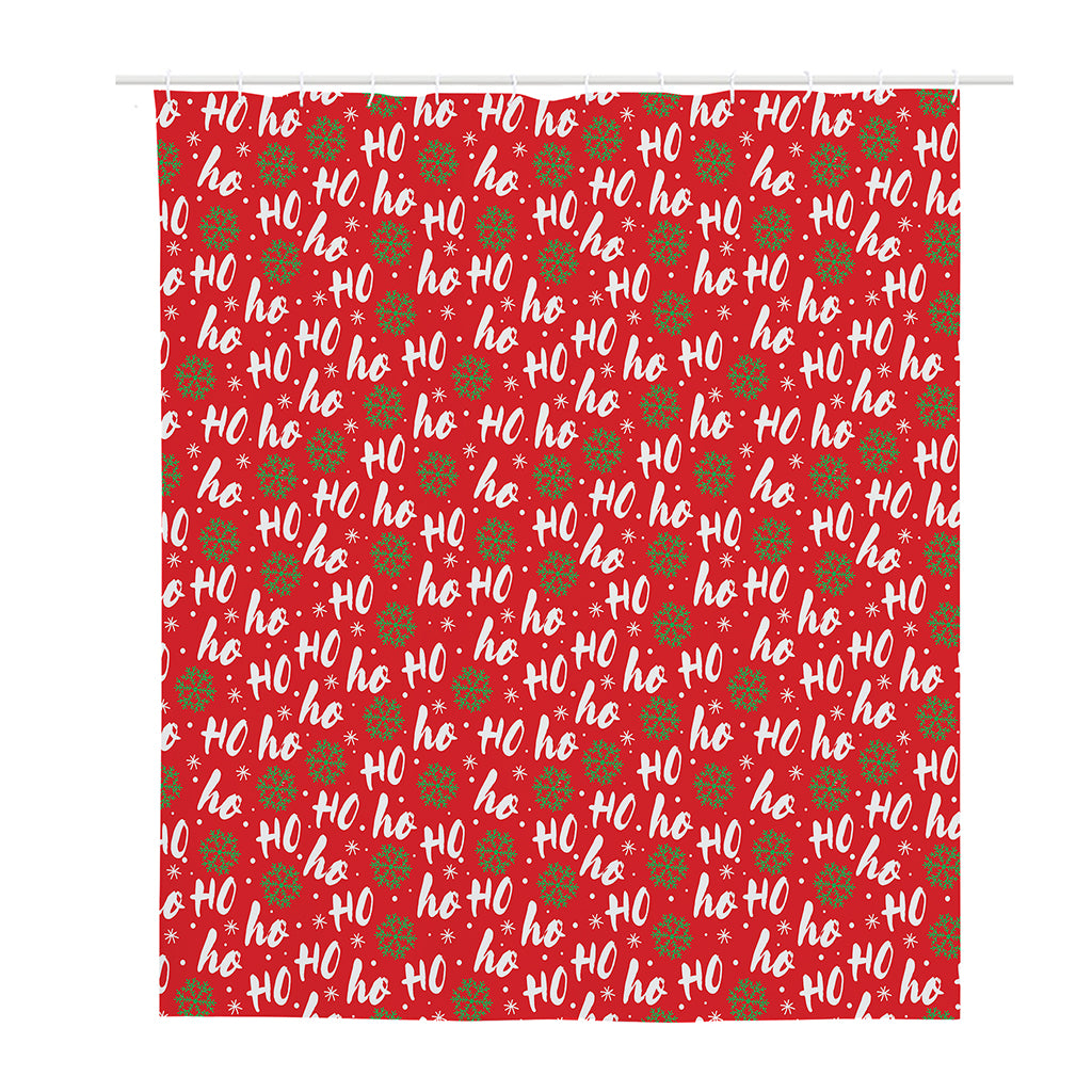 Christmas Hohoho Santa Claus Laugh Print Polyester Shower Curtain