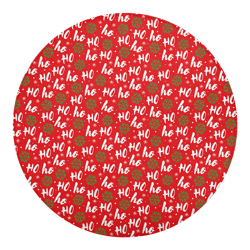 Christmas Hohoho Santa Claus Laugh Print Round Blanket