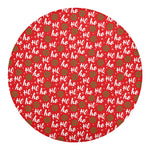 Christmas Hohoho Santa Claus Laugh Print Round Blanket