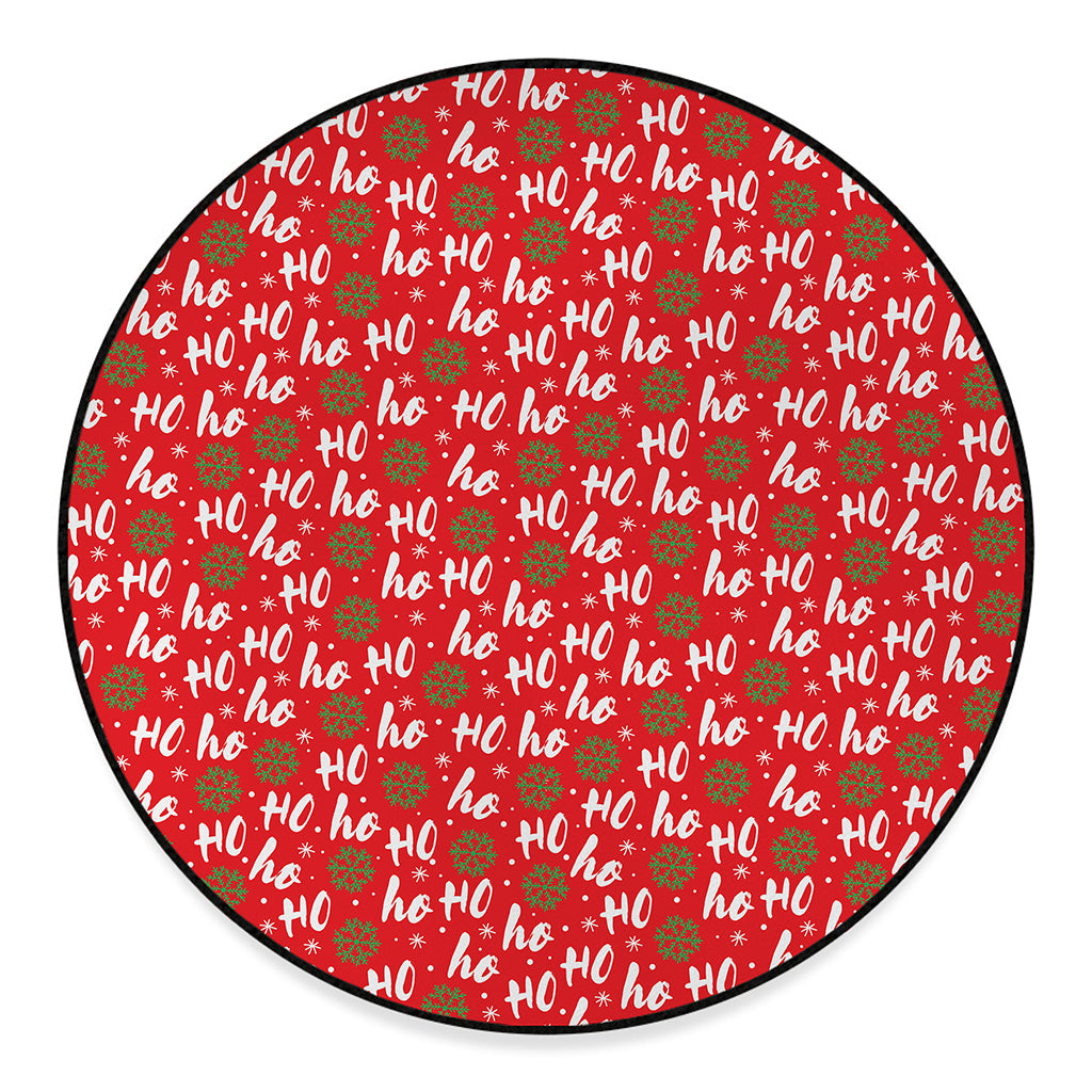 Christmas Hohoho Santa Claus Laugh Print Round Floor Mat