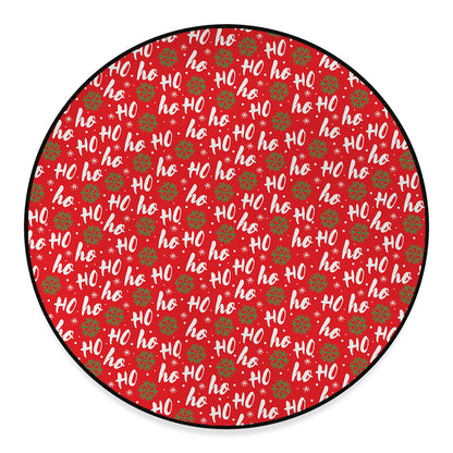 Christmas Hohoho Santa Claus Laugh Print Round Floor Mat