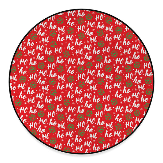 Christmas Hohoho Santa Claus Laugh Print Round Floor Mat