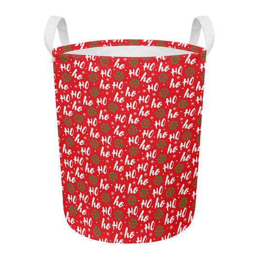 Christmas Hohoho Santa Claus Laugh Print Round Laundry Basket