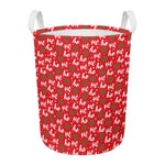 Christmas Hohoho Santa Claus Laugh Print Round Laundry Basket