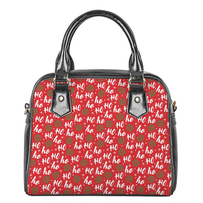 Christmas Hohoho Santa Claus Laugh Print Shoulder Handbag