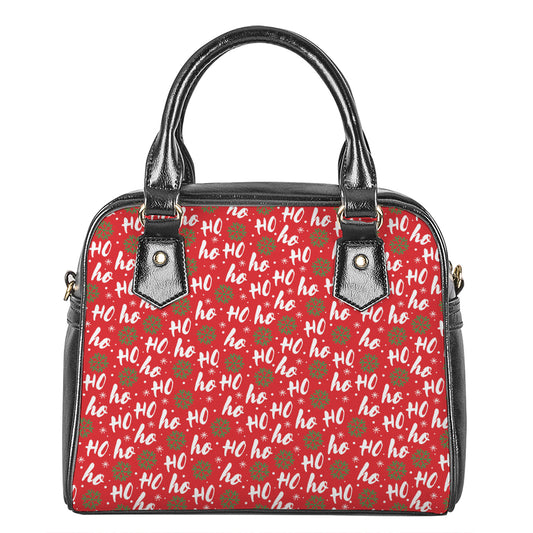 Christmas Hohoho Santa Claus Laugh Print Shoulder Handbag