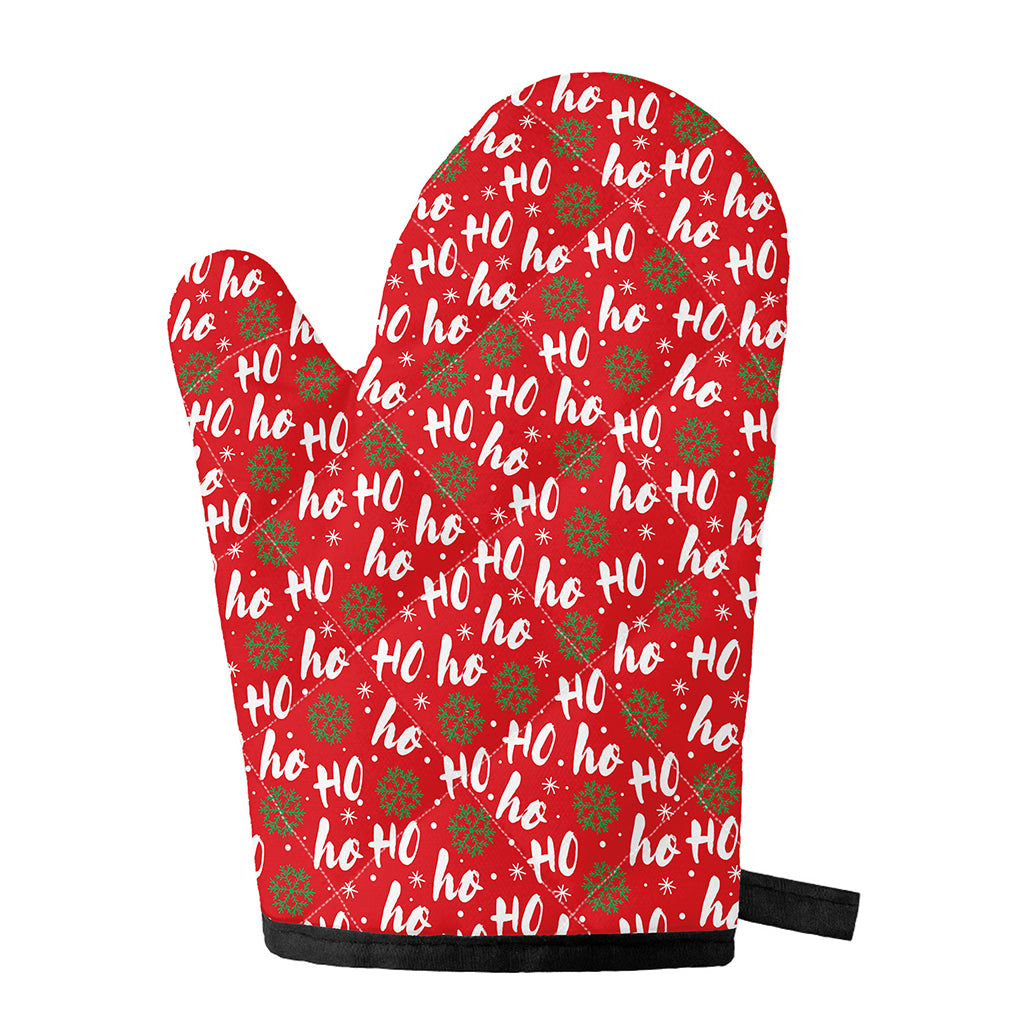 Christmas Hohoho Santa Claus Laugh Print Single Oven Mitt