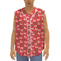 Christmas Hohoho Santa Claus Laugh Print Sleeveless Baseball Jersey