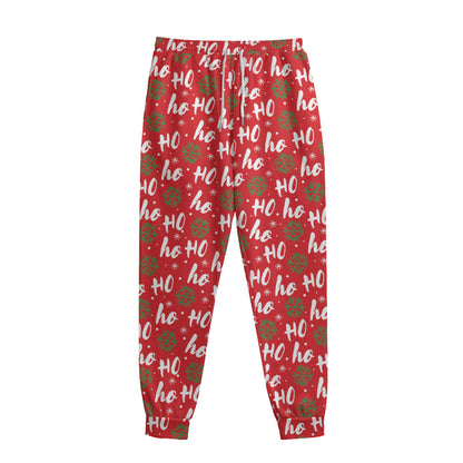 Christmas Hohoho Santa Claus Laugh Print Sweatpants