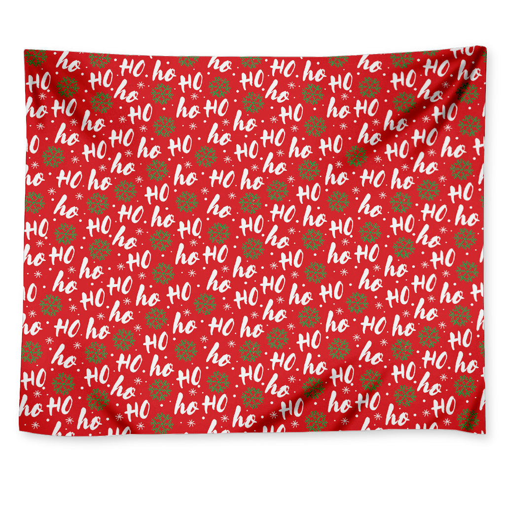 Christmas Hohoho Santa Claus Laugh Print Tapestry