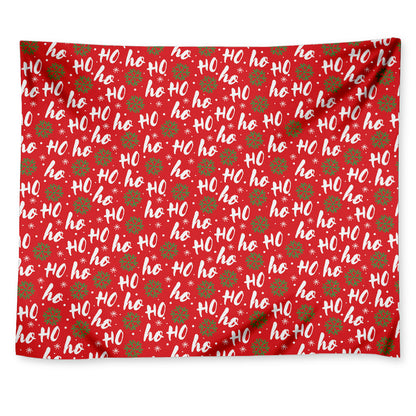 Christmas Hohoho Santa Claus Laugh Print Tapestry
