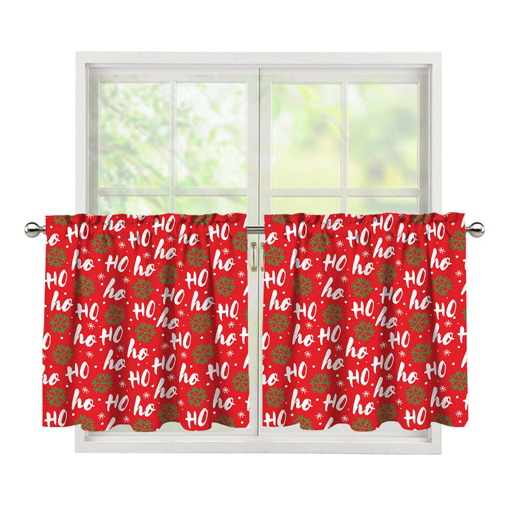 Christmas Hohoho Santa Claus Laugh Print Tier Curtains