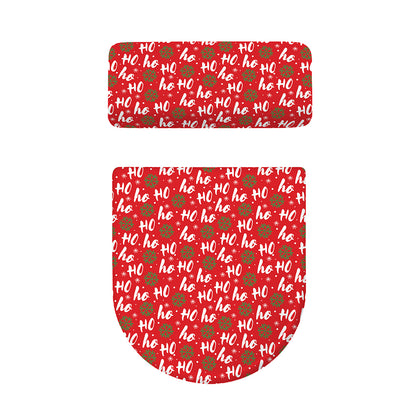 Christmas Hohoho Santa Claus Laugh Print Toilet Lid And Tank Cover Set