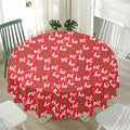 Christmas Hohoho Santa Claus Laugh Print Waterproof Round Tablecloth