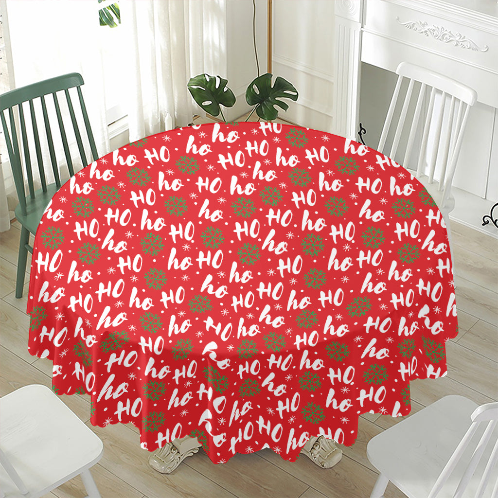 Christmas Hohoho Santa Claus Laugh Print Waterproof Round Tablecloth