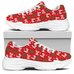Christmas Hohoho Santa Claus Laugh Print White Chunky Shoes