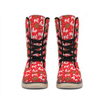 Christmas Hohoho Santa Claus Laugh Print Winter Boots