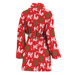 Christmas Hohoho Santa Claus Laugh Print Women's Bathrobe
