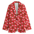 Christmas Hohoho Santa Claus Laugh Print Women's Blazer