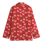 Christmas Hohoho Santa Claus Laugh Print Women's Blazer