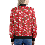 Christmas Hohoho Santa Claus Laugh Print Women's Bomber Jacket