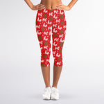 Christmas Hohoho Santa Claus Laugh Print Women's Capri Leggings
