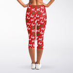 Christmas Hohoho Santa Claus Laugh Print Women's Capri Leggings