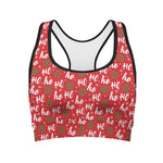 Christmas Hohoho Santa Claus Laugh Print Women's Sports Bra