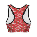 Christmas Hohoho Santa Claus Laugh Print Women's Sports Bra