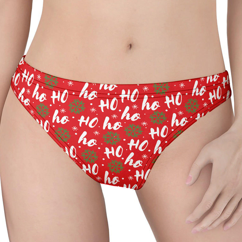 Christmas Hohoho Santa Claus Laugh Print Women's Thong