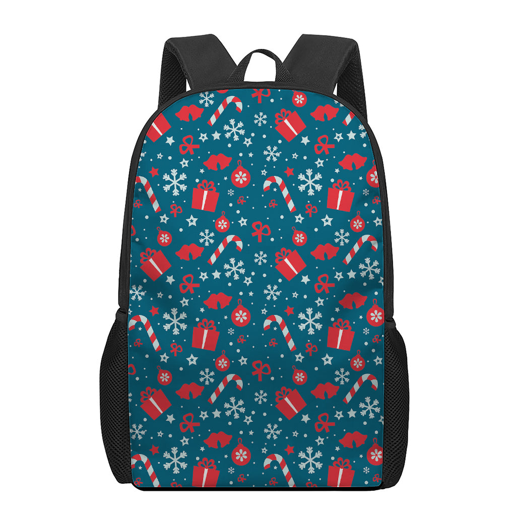 Christmas Holiday Elements Pattern Print 17 Inch Backpack