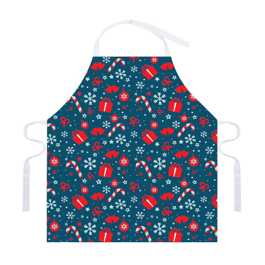 Christmas Holiday Elements Pattern Print Adjustable Apron