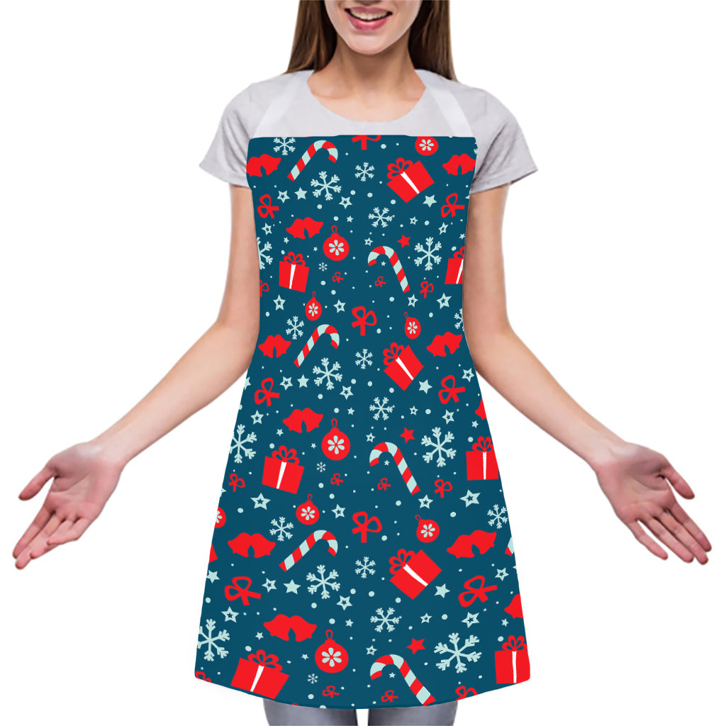 Christmas Holiday Elements Pattern Print Adjustable Apron