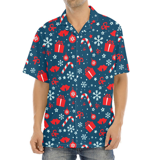 Christmas Holiday Elements Pattern Print Aloha Shirt