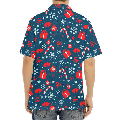 Christmas Holiday Elements Pattern Print Aloha Shirt