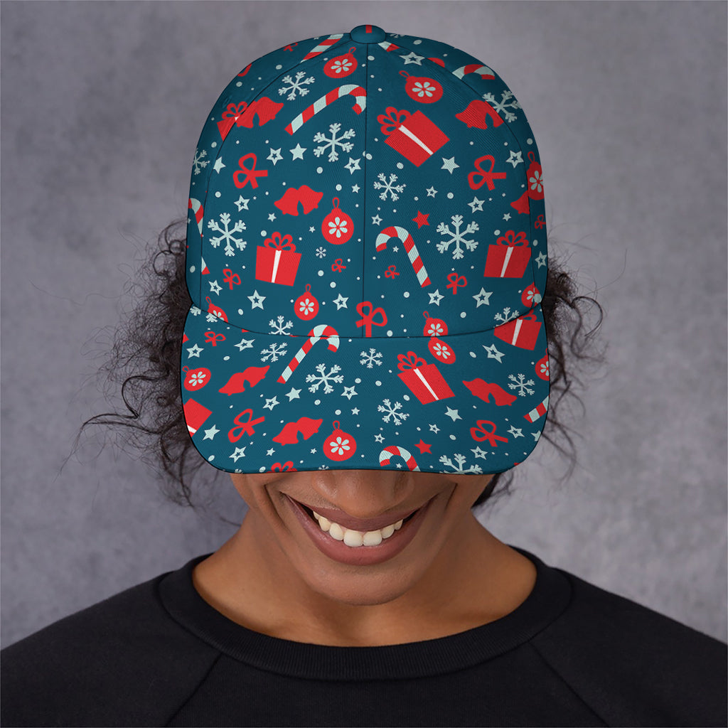 Christmas Holiday Elements Pattern Print Baseball Cap