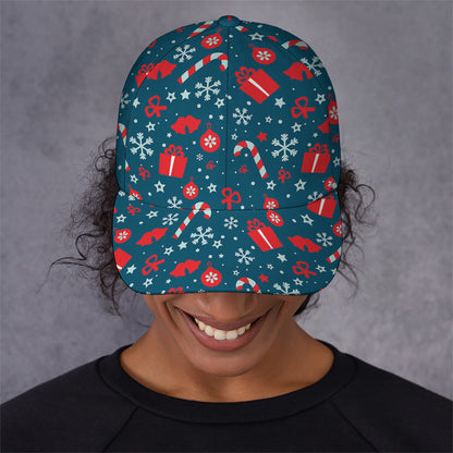 Christmas Holiday Elements Pattern Print Baseball Cap