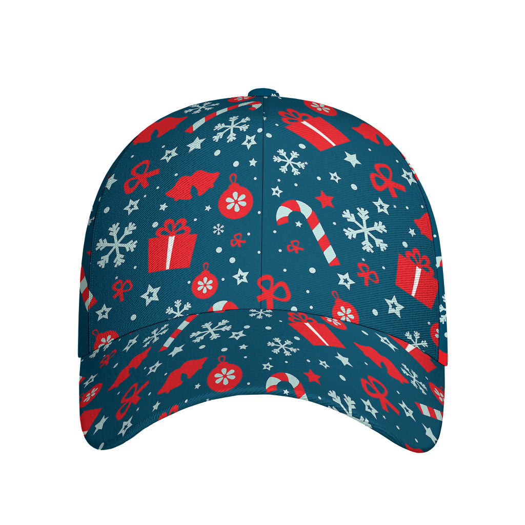 Christmas Holiday Elements Pattern Print Baseball Cap