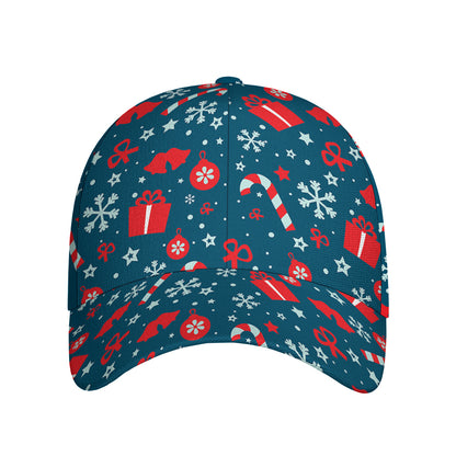 Christmas Holiday Elements Pattern Print Baseball Cap