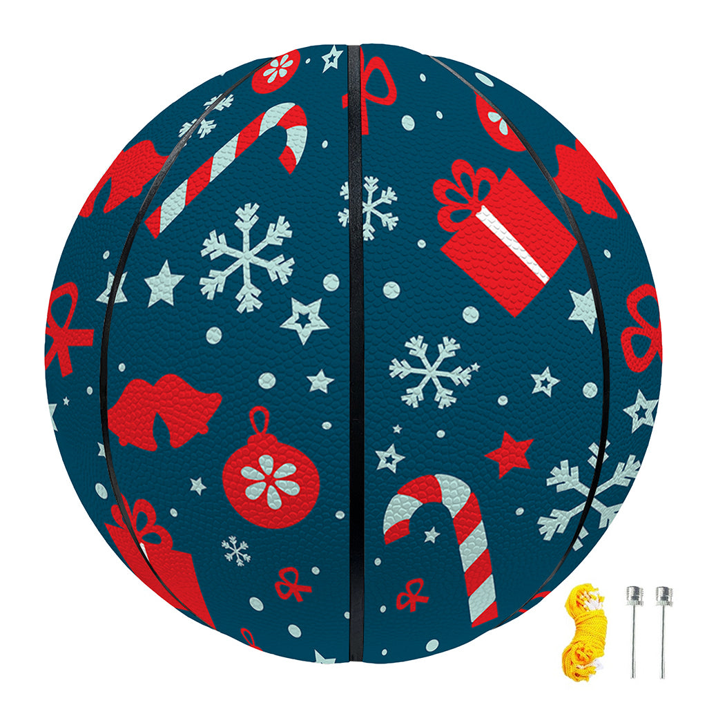 Christmas Holiday Elements Pattern Print Basketball