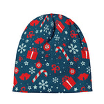 Christmas Holiday Elements Pattern Print Beanie
