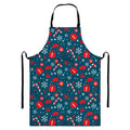 Christmas Holiday Elements Pattern Print Bib Apron With Pocket