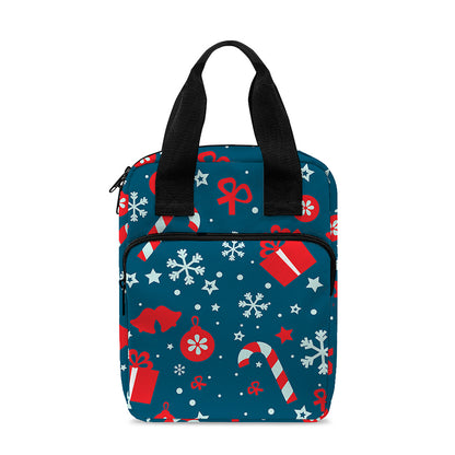 Christmas Holiday Elements Pattern Print Bible Tote Bag