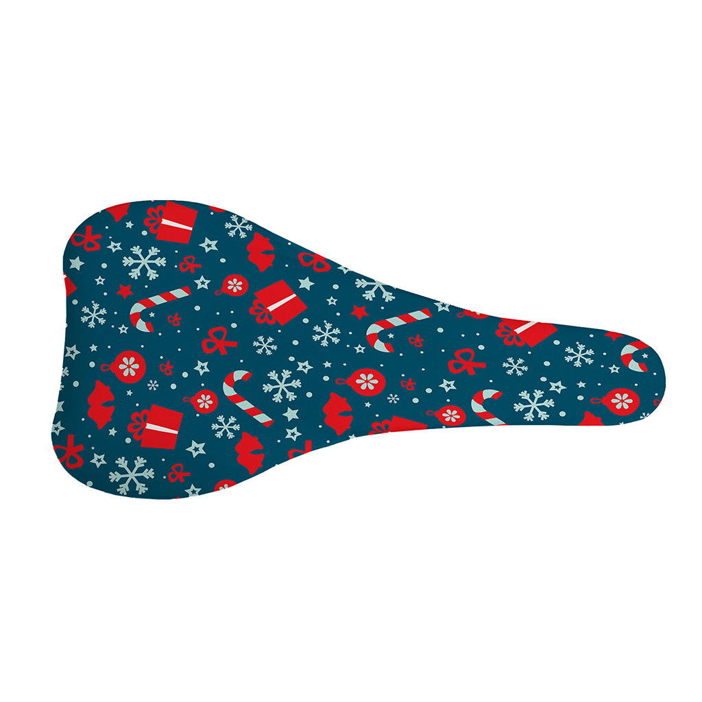 Christmas Holiday Elements Pattern Print Bicycle Seat Cover