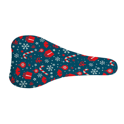 Christmas Holiday Elements Pattern Print Bicycle Seat Cover