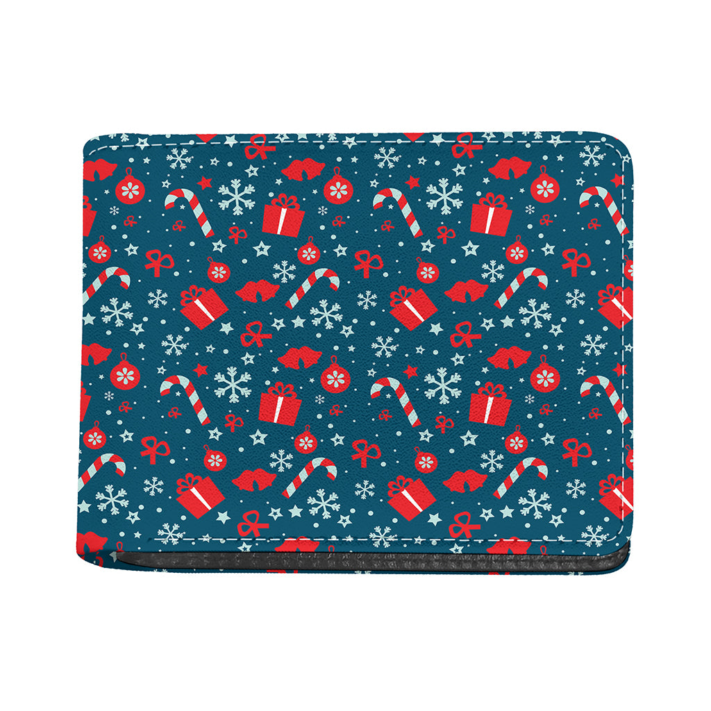 Christmas Holiday Elements Pattern Print Bifold Wallet