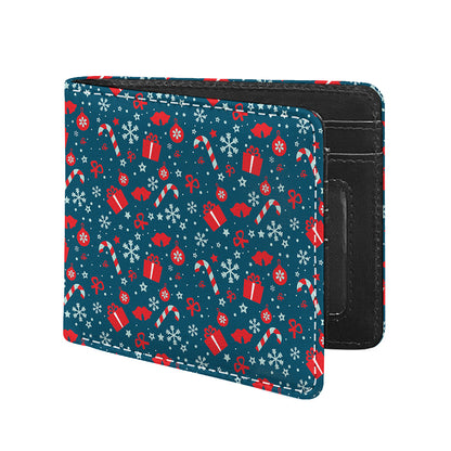 Christmas Holiday Elements Pattern Print Bifold Wallet