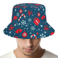 Christmas Holiday Elements Pattern Print Bucket Hat