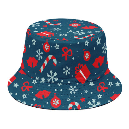 Christmas Holiday Elements Pattern Print Bucket Hat